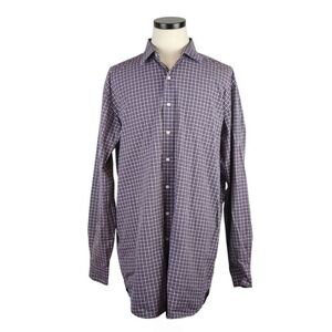 Vintage Polo Ralph Lauren Curham Classic Fit Plaid Shirt XLT Black Purple White